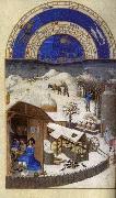 LIMBOURG brothers Les trs riches heures du Duc de Berry: Fevrier (February) sef USA oil painting reproduction